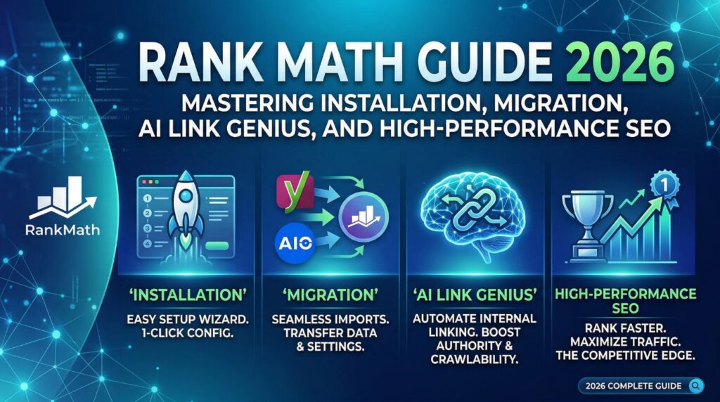 Rank Math Guide 2026: Mastering Installation, Migration, AI Link Genius, and High-Performance SEO